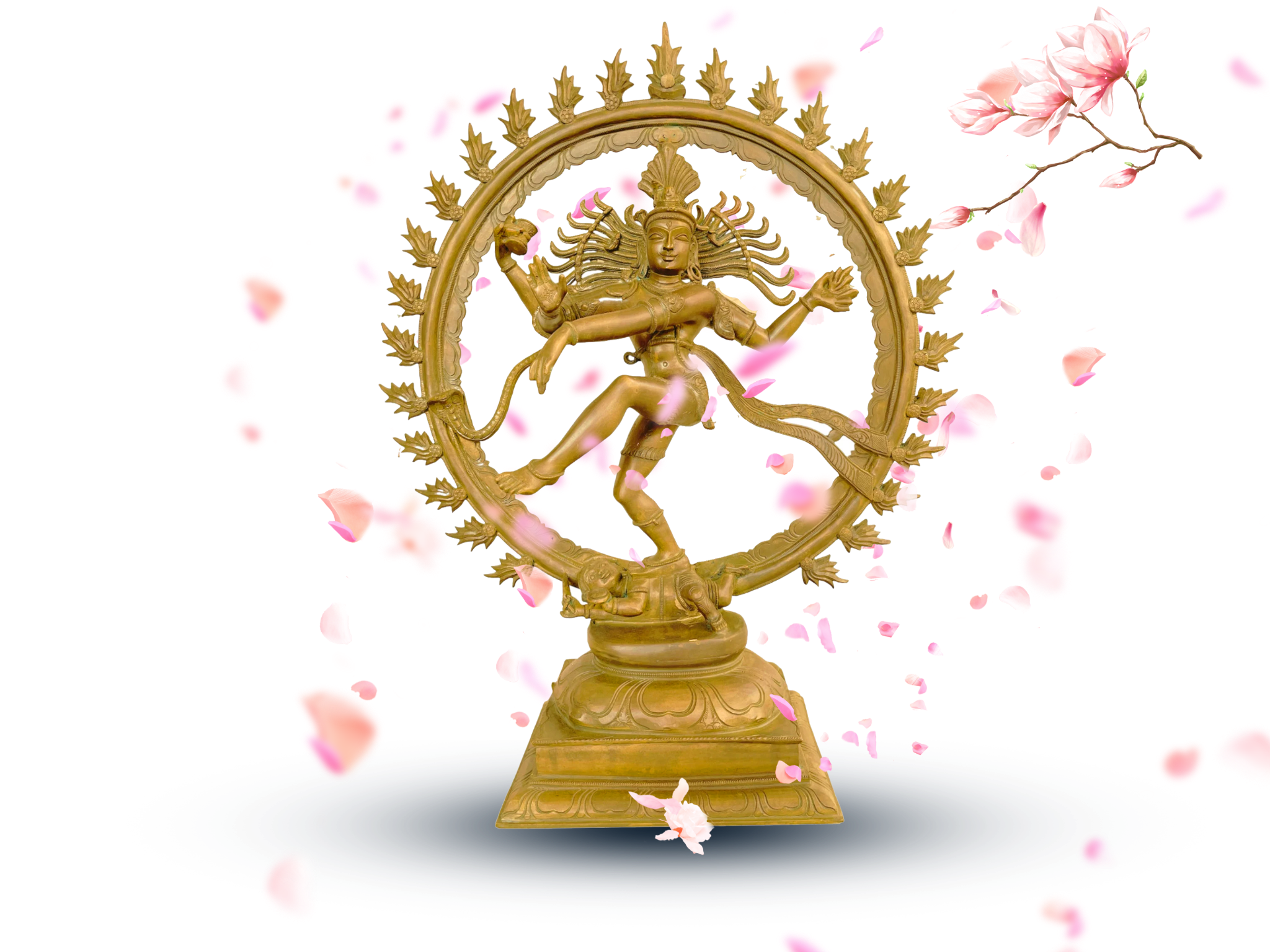 Nataraja artwork with floral elements